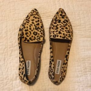 Steve Madden leopard calf hair loafers size 9.5
